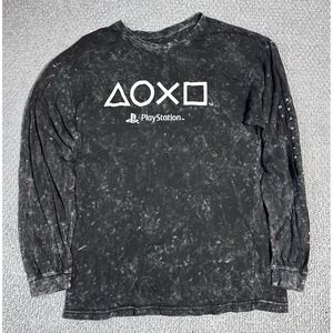 PlayStation Ripple Junction Men's XL Black Logo Graphic Long Sleeve Tee